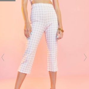 Dolls Kill Pink Gingham Capri Pants